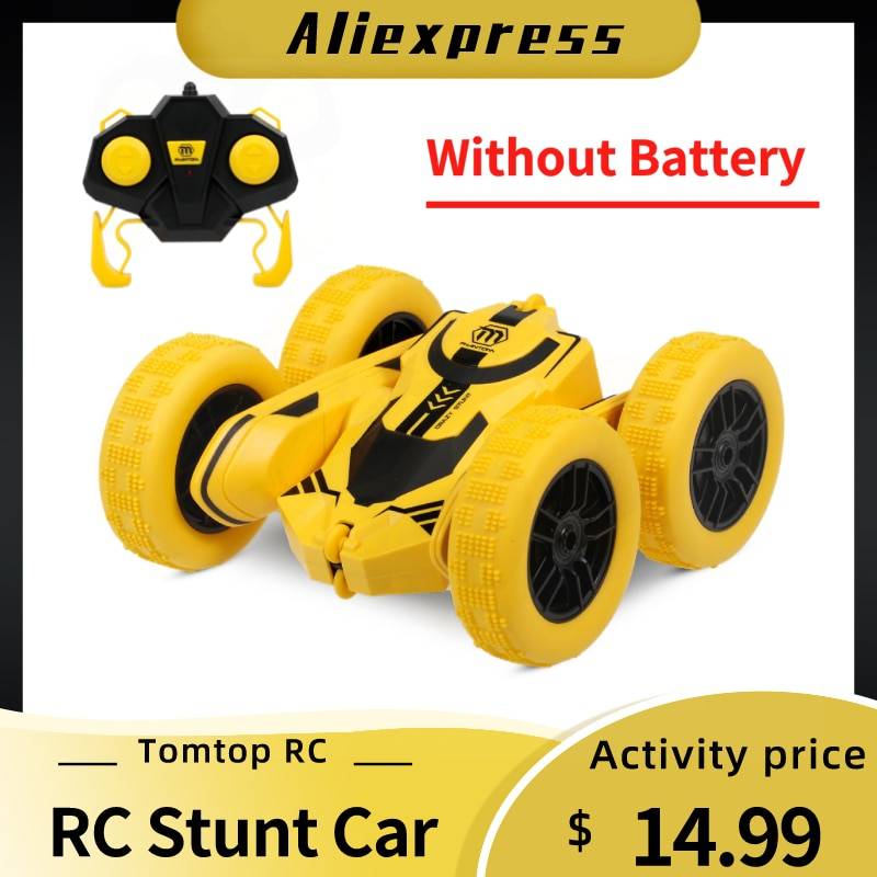 1/28 rc stunt bil höghastighets tumlande sökrobot 360 graders vänd dubbelsidig roterande tumlande rc bil - Inget batteri