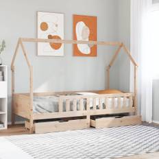 vidaXL sengeramme til juniorseng m. skuffer 90x190 cm massivt fyr