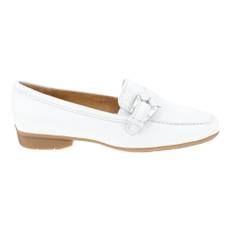 Gabor, Skor, Dam, Vit, 40 1/2 EU, Läder, Läder Slip-On Loafer Skor