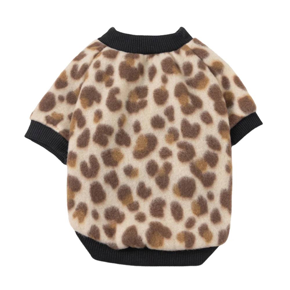 Printed Fleece Pet Pullover Sweater - Coffee Leopard / XL / SPC (XL)
