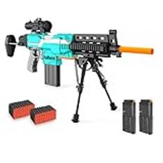 FoMass Nerf Gun Sniper elektrisk leksakspistol, 3 lägen automatisk leksaksskumblåsare med bezel, med 2 laddare, 100 dart