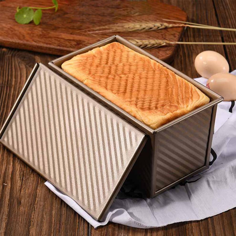 Non-stick brødform med låg, brødform i kulstofstål til surdej og sandwich, hurtigudløser og nem rengøring – kompatibel med standardovne