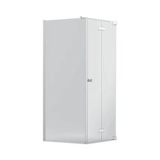 Duschhörn JUNGBORN sette 100x100 silver klarglas vägg vänster/vikdörr höger smutsavvisande