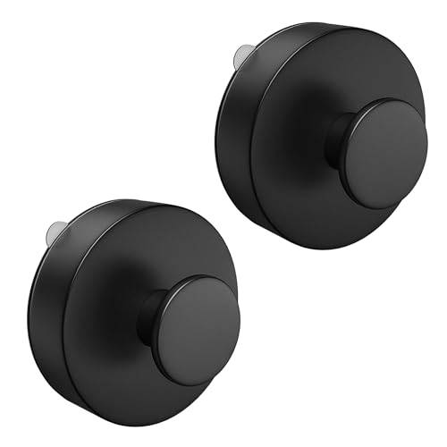 Flintronic 2 st svart stansfri sugkopp rund sömlös klädkrok - självhäftande montering