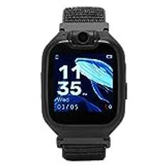 2G GSM Kids Smart Watch, Smartwatch-telefon Kombinerar Video, Röst och Samtal, SOS-samtal och Klassrumsläge, Musikspel, Vattentät Barnklocka (Svart)