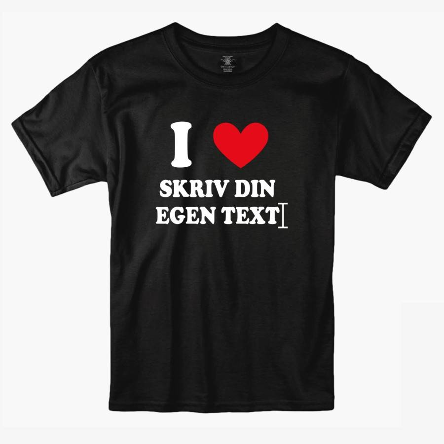 I Love + Egen Text T-shirt Barn