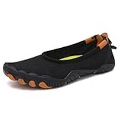 Utomhus strandskor dam vadarskor Halkfria ortopediska barfota sko Balett Flats Barfota tränare(Black,46 EU)