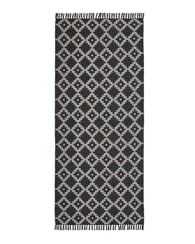 Tæppe fra Horredsmattan - Leia - sort 80x250 cm.