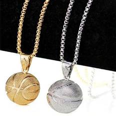 Hip Hop Chunky Chain Basketboll Fotboll Älskare Hänge Halsband Punk Basket Memorial Halsband För Pojke Far Vän Vänskap Bar Sport Smycken Födelsedagspr - Multifärgad (Basket guld,basket silver,fotboll gyllene,fotbollssilver)