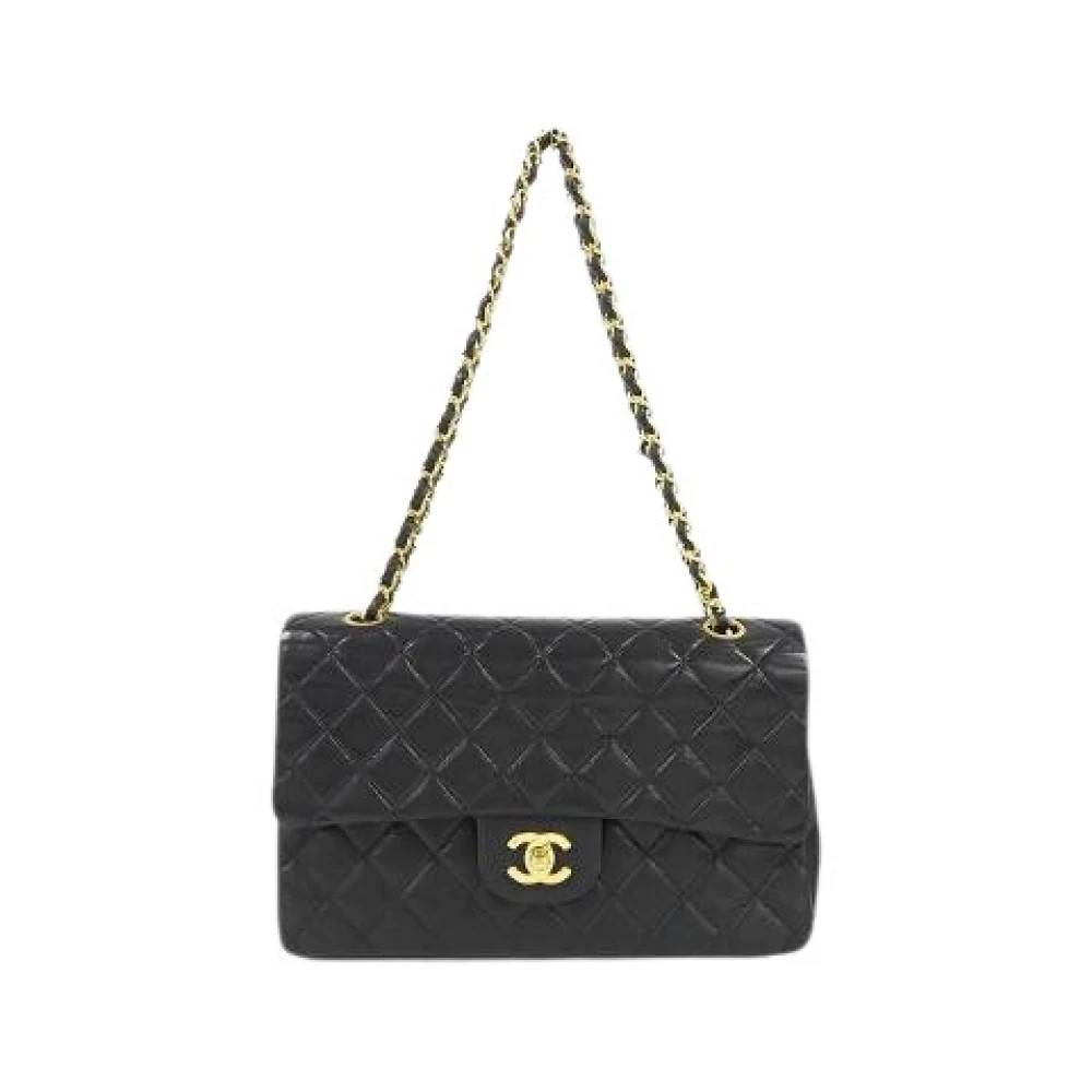 Chanel Vintage Pre-owned Lambskin Skuldertaske - Vintage - Dame - Sort - ONE SIZE - Uld