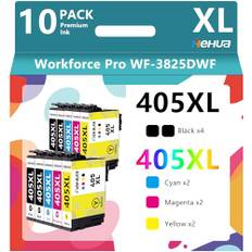 hehua 405XL skrivarpatroner Multipack Kompatibel för Epson 405XL Svart 405 XL bläckpatroner 405 för Epson WF-4820 WF-4825 WF-4830 WF-3820 WF-3825 WF-7310 WF-7830 WF-7835 WF-7840 WF-7310 （10 Pack）