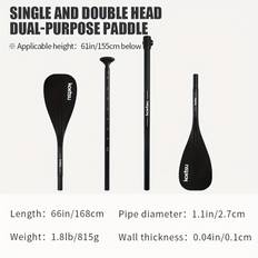 TEMU Koetsu Sup Paddle Aluminum Alloy - Inflatable Kayak Single And Double Head Paddle, Suitable For Teenagers Under 155cm/61in