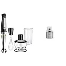 Braun Minipimer 7035 Stavmixer, Grœ, Svart, 0,5 l & BRAUN MQS270SI Kaffe- och kryddkvarn, Silver, 1.5 l