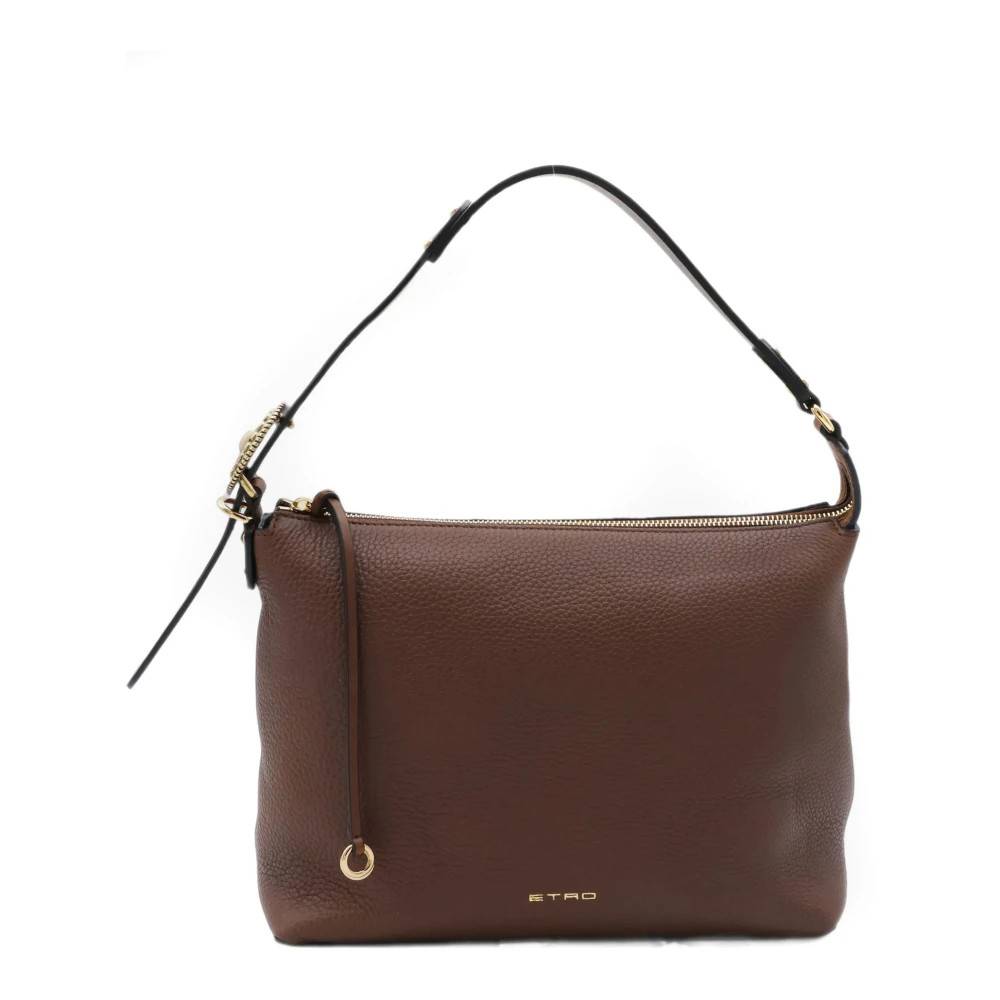 Etro Skuldertaske i kornlæder - Tasker - Dame - Brun - ONE SIZE - Uld