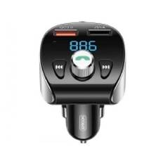 Joyroom FM transmitter Bluetooth 5.0 MP3 micro SD car charger 2x USB 18 W 3 A Quick Charge 3.0 black (JR-CL02)