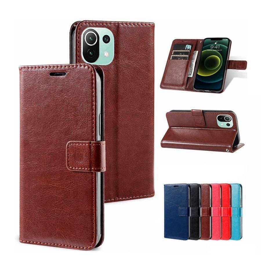 Lyxigt läderfodral till Xiaomi Redmi 13C A2 9C Note 9 10 11 Pro 5G 14T 12 13 12T 11T 13T A3 C75 14C Poco M4 Pro X6 X5 F6 M6 Protect plånboksfodral