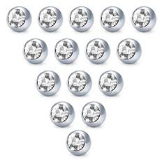 Funseedrr Silber Piercing kugeln Set 1,6mm Gewinde Edelstahl 5mm Ersatzkugel Schraubkugel