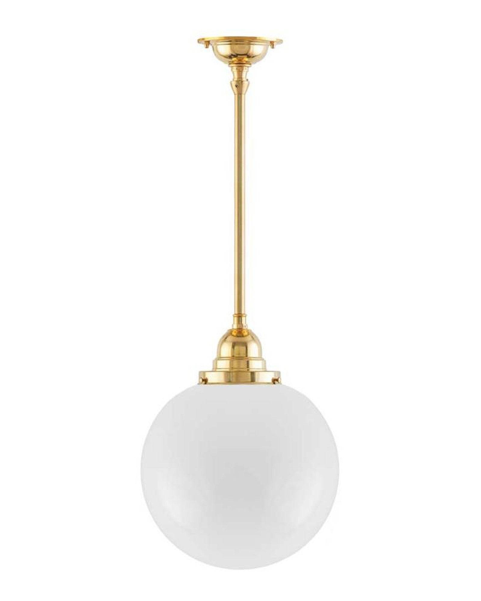 Loftslampe - Byströmpendel 100 messing, stor kuppelskærm - 20 cm