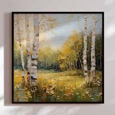 Håndlavet Maleri Med Ramme - Early Morning - Mixed Media -  Str: 150 x 150 Cm