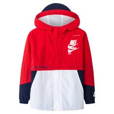 Nike Color Block Woven Hooded Windbreaker Kids Jackets Red NY2212002GS-001 L