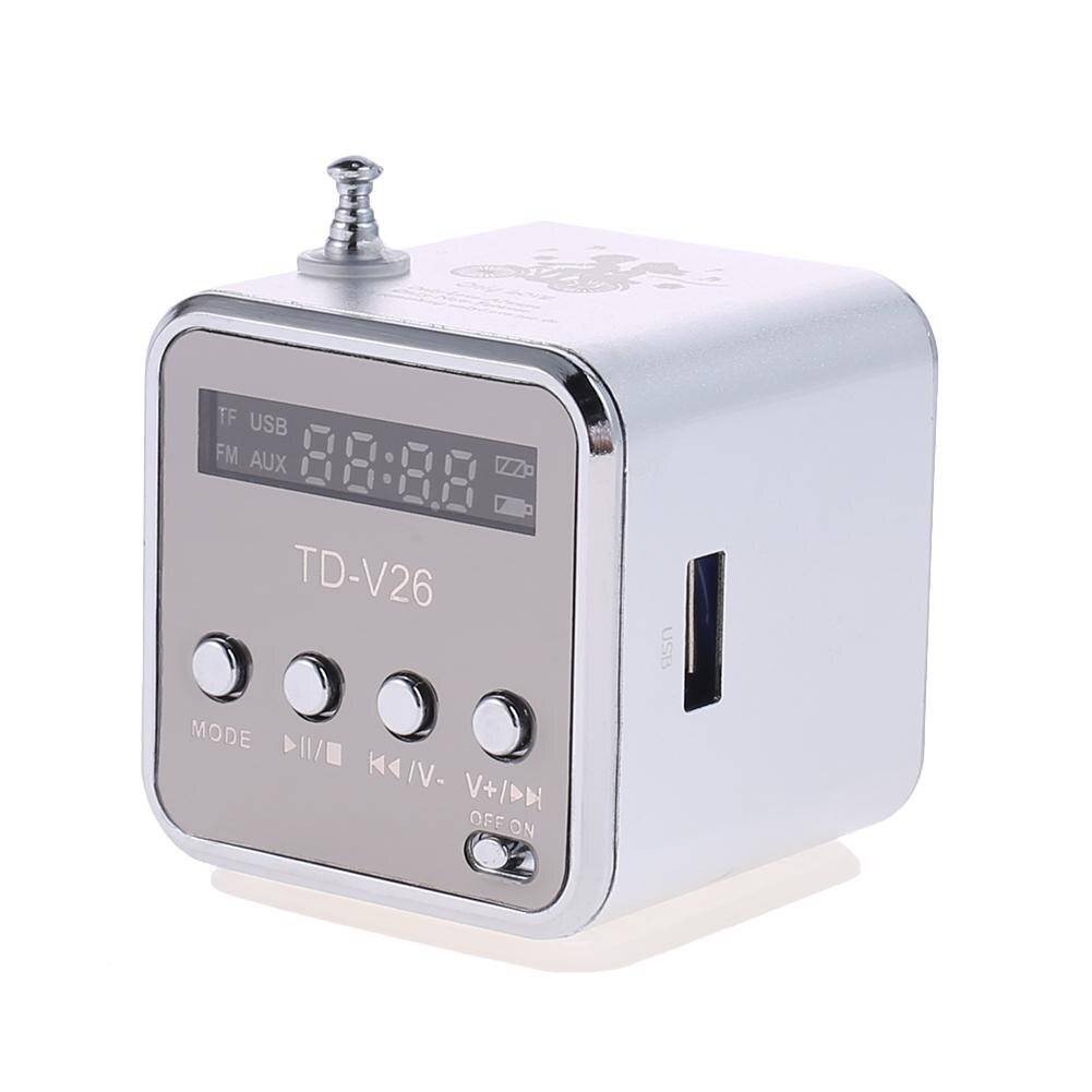 Mini FM Radio TD-V26 Bluetooth Bärbar - silver--