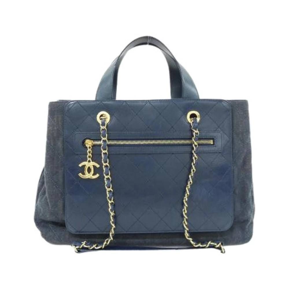 Chanel Vintage Pre-owned Calf Denim Skuldertaske - Vintage - Dame - Blå - ONE SIZE - Uld