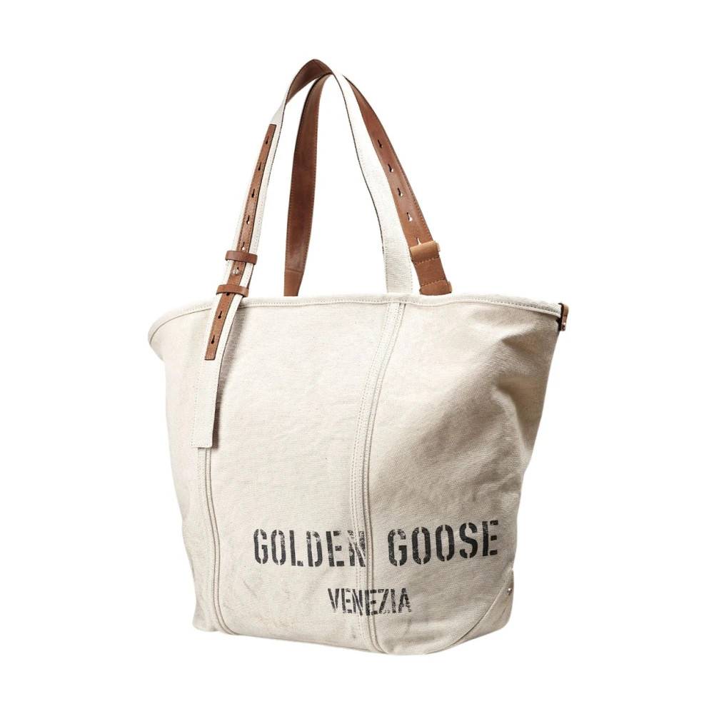 Golden Goose 24/7 Nord Sud Tote - Tasker - unisex - Beige - ONE SIZE - Bomuld