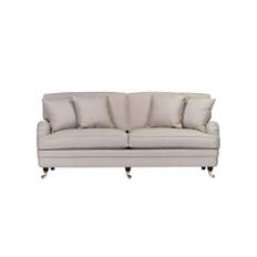 Howard Heritage soffa 3-sits sand - Beige (A. 206 / B. 85 / C. 90 / D. 55 / E. 50 / F. 63 / G.180 cm)