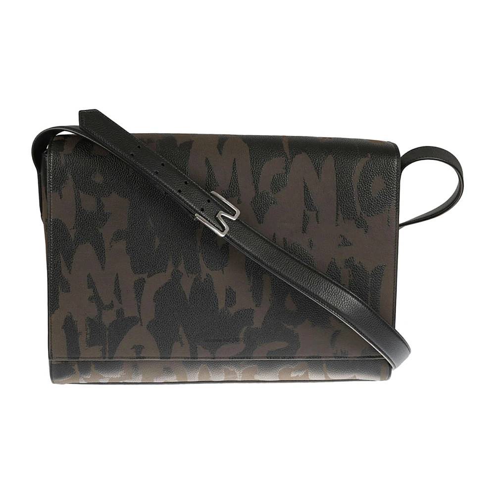 Alexander McQueen Logo All-over Printed Shoulder Bag - Tasker - Herre - Sort - ONE SIZE - Uld