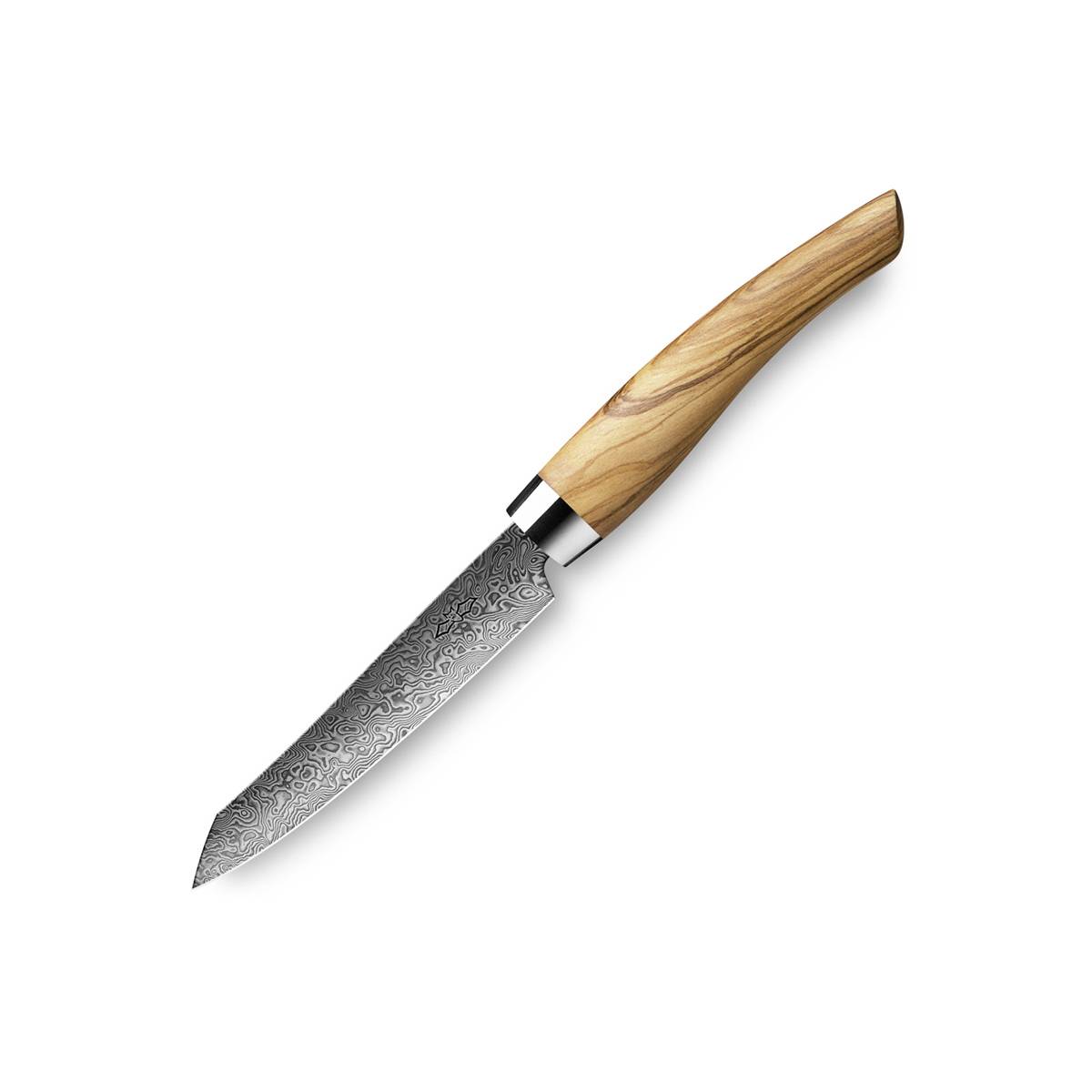 Nesmuk Exklusiv C 90 Damast Officemesser 9 cm - Griff Olivenholz