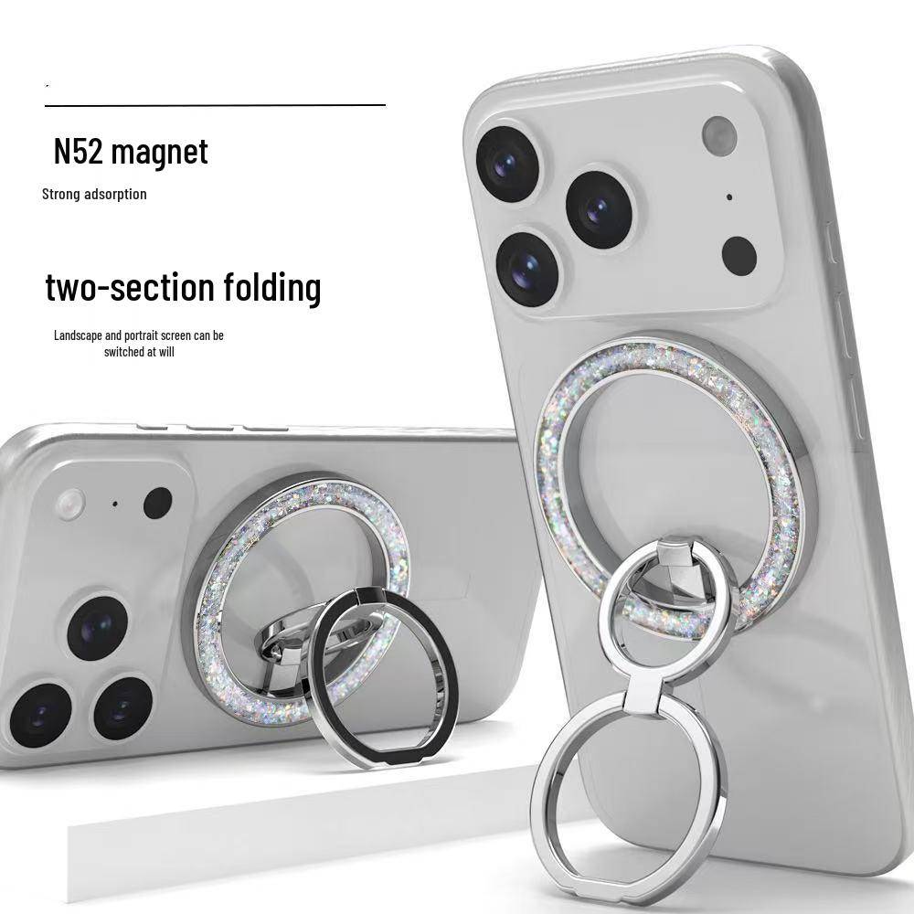 360° Roterande MagSafe Glittrande Magnetisk Ring Telefonhållare
