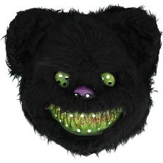 Halloween killer bjørn maske H: 24 cm - sort