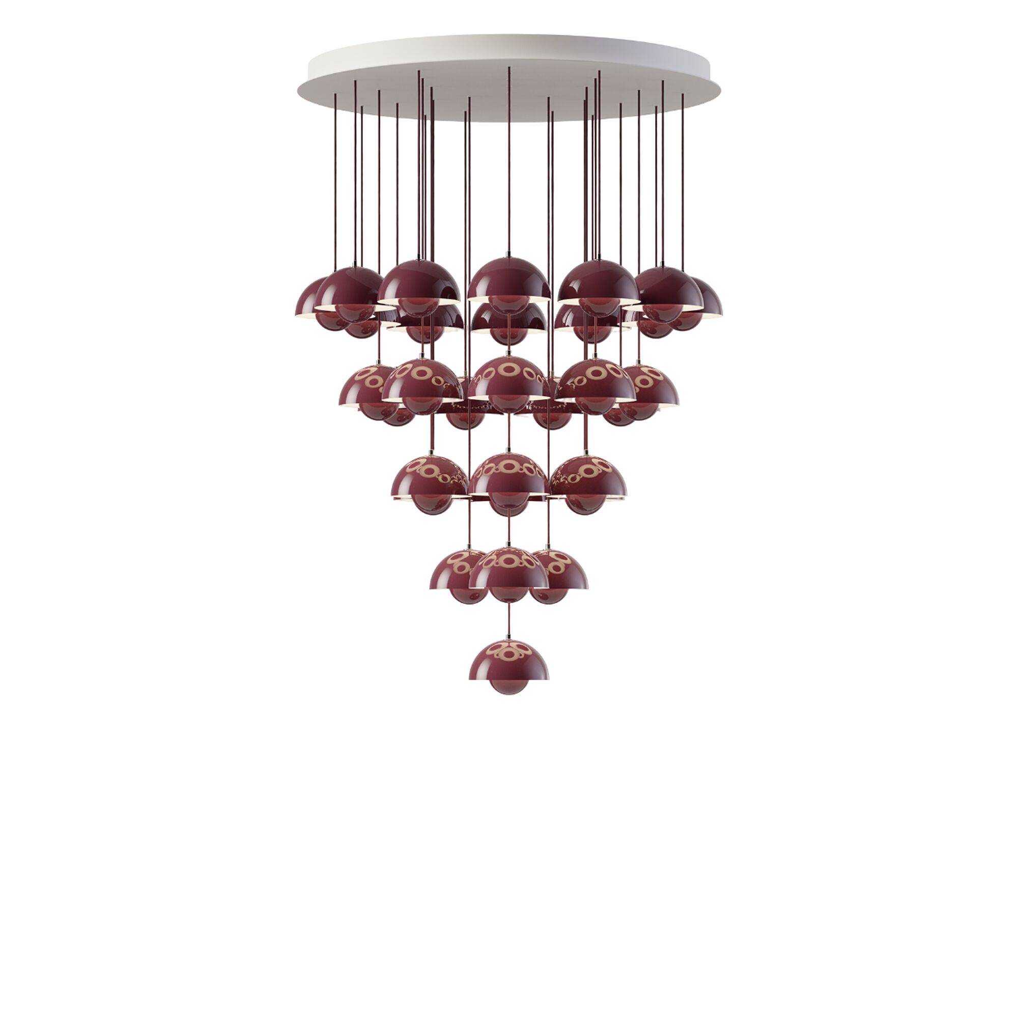 Flowerpot VP10 Lysekrone 31 Stk Ø89 Dark Plum