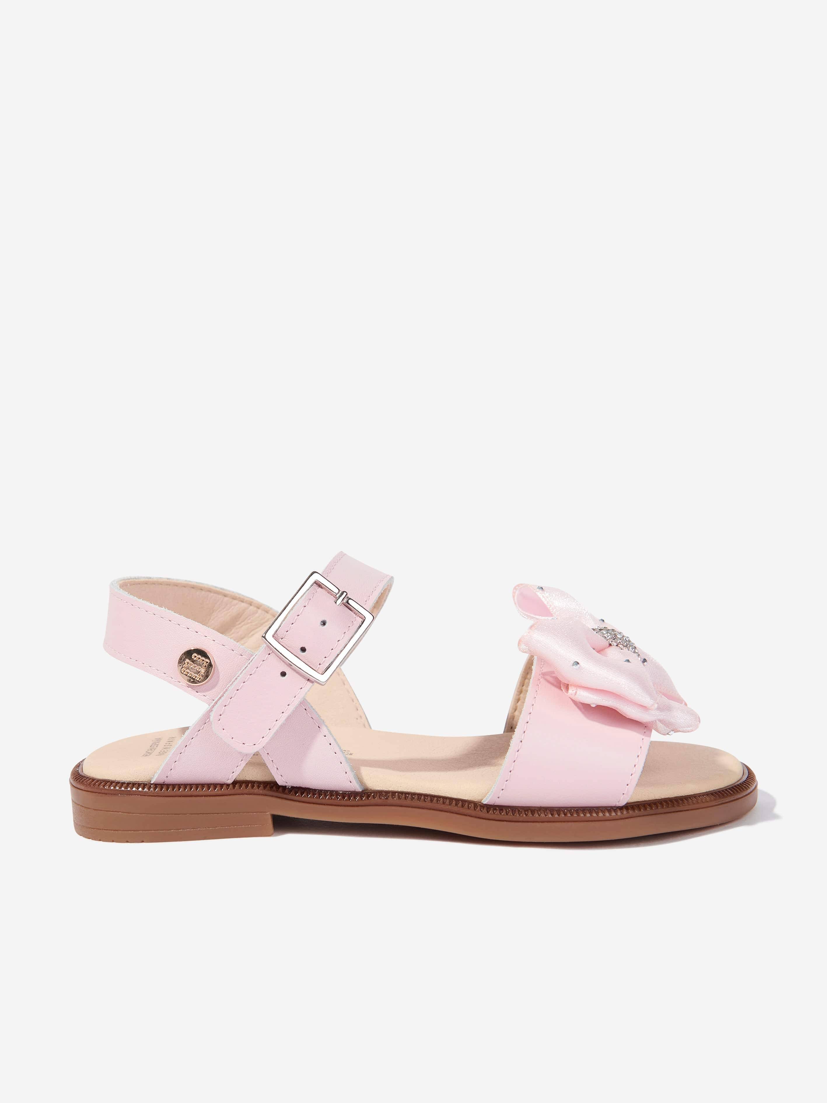 Andanines Girls Bow Sandals in Pink - Pink / EU 34 UK 2