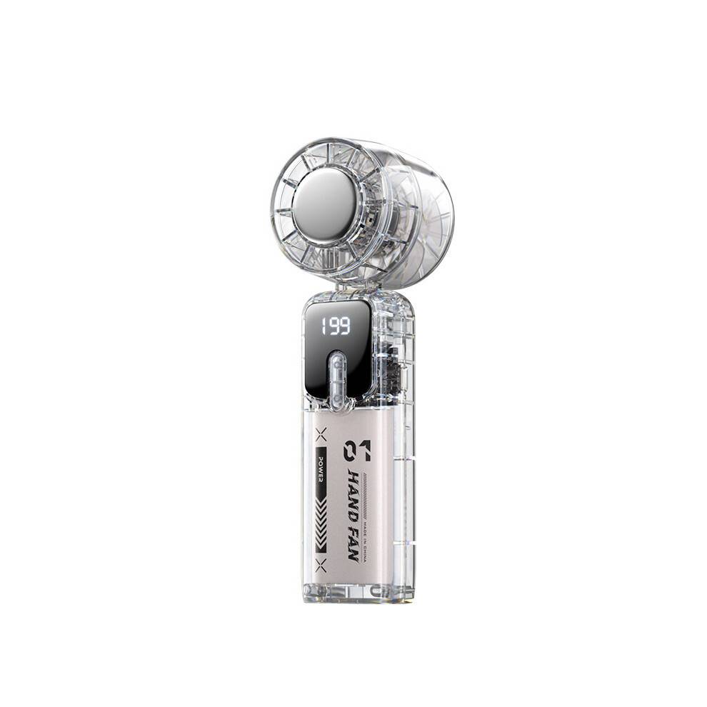 Transparent håndholdt mini bærbar udendørs ventilator, støjsvag, højtydende turbineventilator XIA