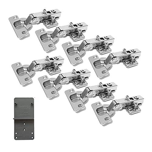 LOOTICH 110° Grytgångjärn Heltäckande Överlägg 35mm Låsautomatik Gångjärn med Hydrauliskt Dämpare för Köksskåp Skåpdörr Automatiska Gångjärn med Dämpning Europeisk Typ 8 st