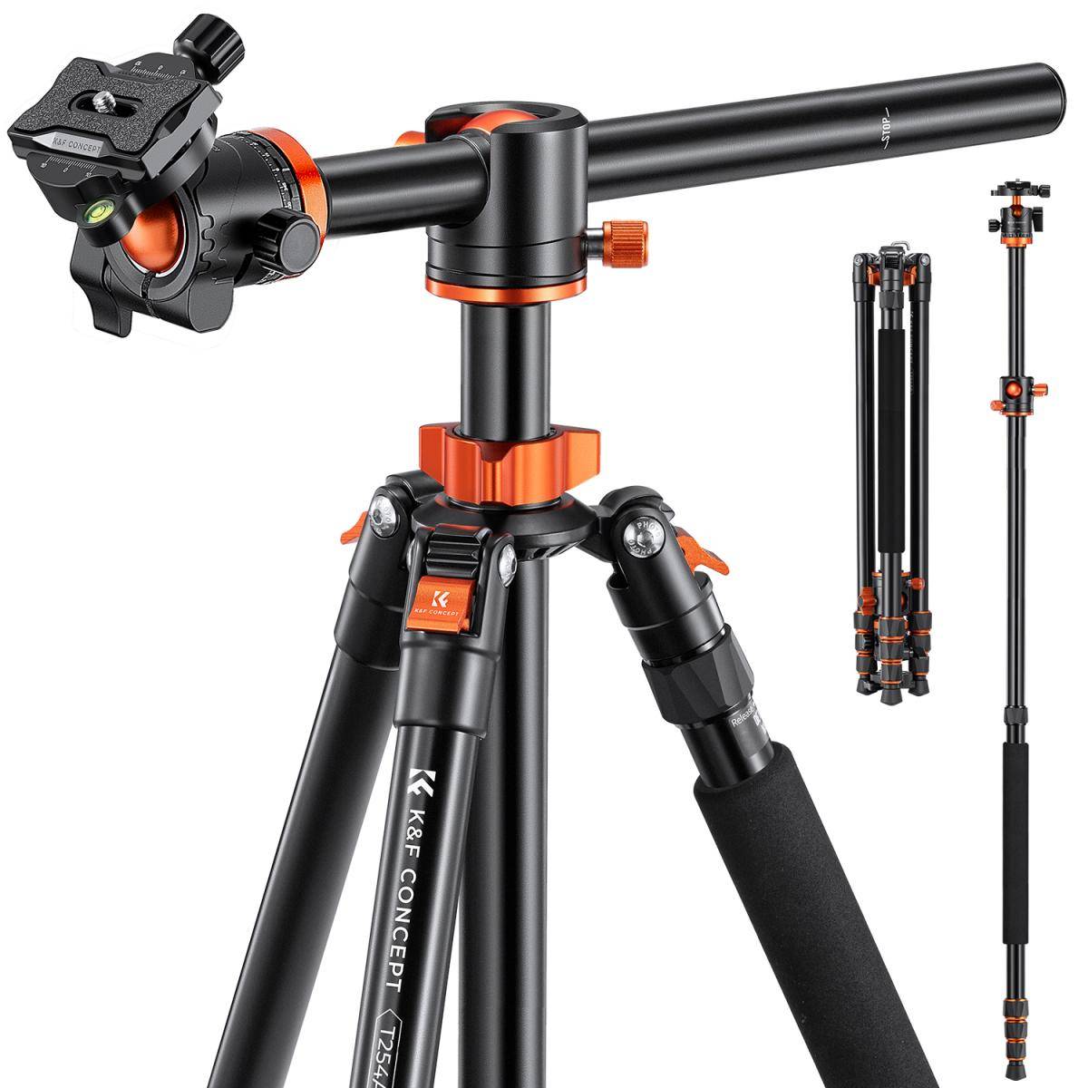 KENTFAITH 94 Inch Camera Tripods 4 Section Ultra High Aluminum Professional Detachable Monopod Tripod with 360 Degree Ball Head Quick Release Plate for DSLR SLR Cameras T254A8+BH-28L (SA254T1)