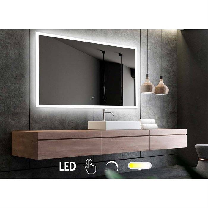 Mie 2 - 120 x 80 cm - Firkantet LED Spejl.