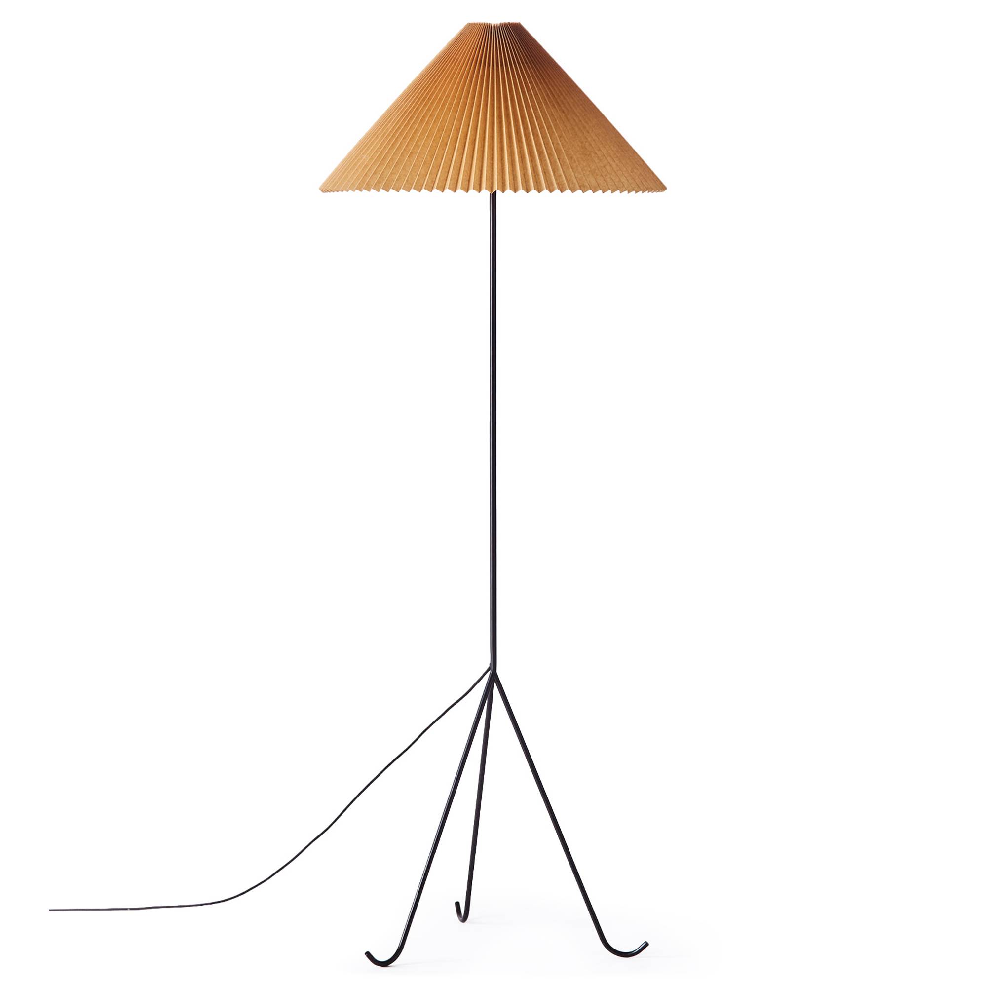 Dusty Deco - Geraldine Floor Lamp Waxed Paper Shade, On Off Switch - Standerlamper - Edin & Lina Kjellvertz - Sort - Metal/Papir