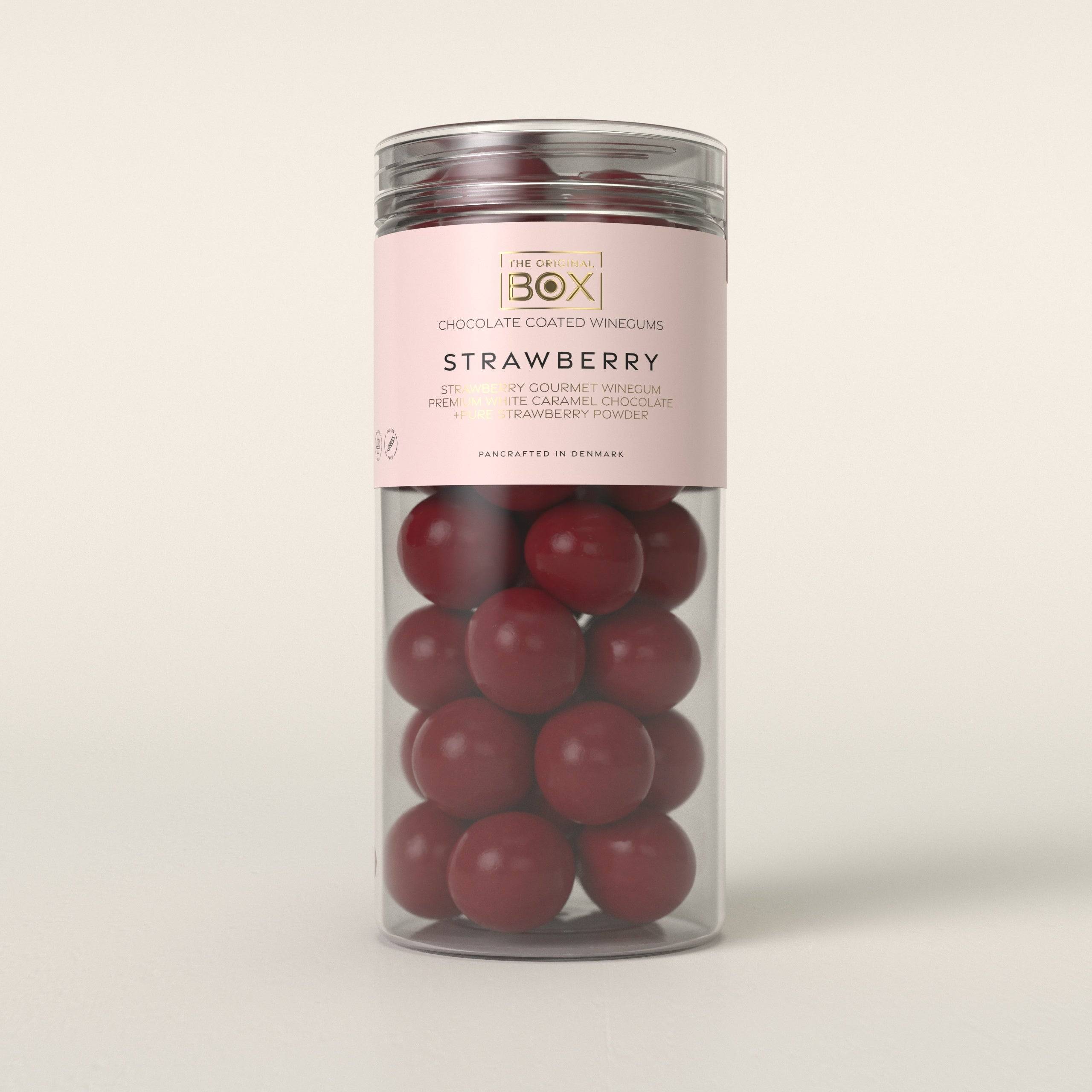 Vingummi m. Karamel chokolade og Jordbær -Box The Original