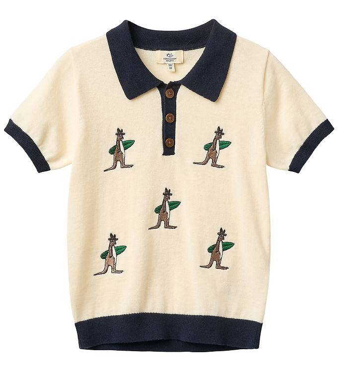 Copenhagen Colors Polo - Strik - Cream m. Kænguruer - Copenhagen Colors - 1½ år (86) - Polo