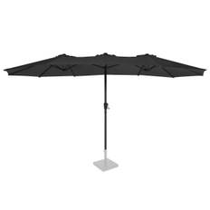 VONROC Premium Parasol Iseo - 460x270cm - Slidstærk parasol - Ekstra stor - UV-resistent - Antracit/Sort - Inkl. betræk