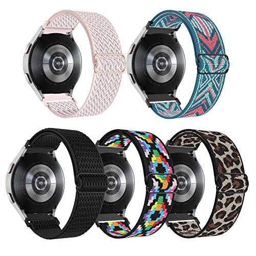 Simpeak 5-pack 20 mm klockarmband kompatibla med Samsung Galaxy Watch 6 5 4 40 mm 44 mm/Watch 5 Pro 45 mm/Watch 4 Classic 42 mm 46 mm/klocka 3 41 mm/aktiv 1 & 2 40 mm 44 mm, män kvinnor sport