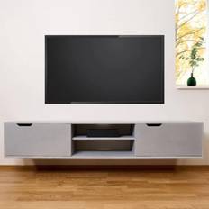 Radis NOBLE TV-bord på 150 eller 200 cm i længden Flere varianter - 150 cm / Grå/Sorte låger / Med ben