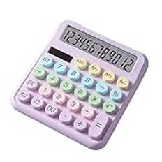 Solar Calculator Desktop Calculator LCD Display Sensitive Buttons Dual Solar Accounting Calculator Power And Battery Standard Function For Office Home School Big Button Accounting Calculator(Purple)