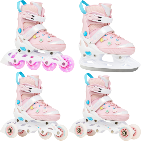 Raven 4in1 Lilly (all Led Wheels) Hockey Inlines Vit/rosa - 28-32