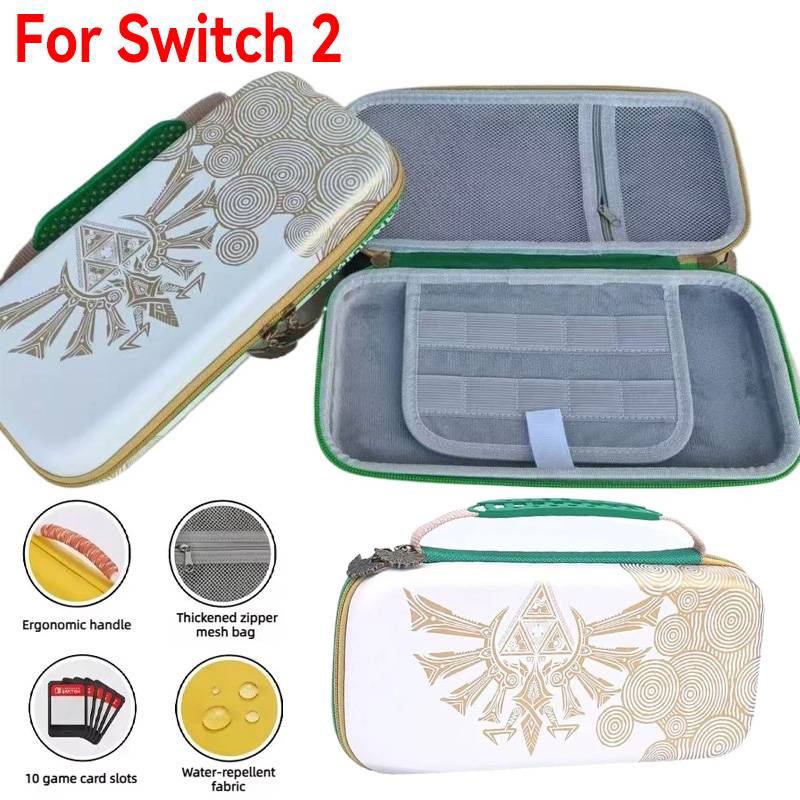 The Legend of Zelda Storage Case for Nintendo Switch 2 Waterproof Travel Bag 10 Game Slots Protective Shell Box Carrying Pouch