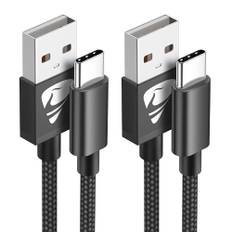 USB C Kabel, 2 Stück 2M Nylon Ladekabel USB C Fast Charge Schnellladekabel Typ C Ladekabel für Samsung Galaxy A51 A50 A41 A40 A71 A21s A20 A20e S8 S9 S10 S20 fe, Note 10 9 8, Huawei P40 P30 P20