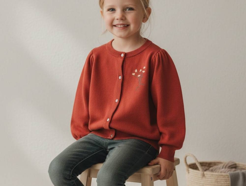 Soft Gallery Cardigan Erantia Cinnabar Flowers - Str. 4y 104cm