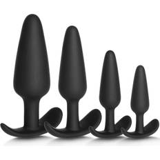 Paloqueth Long.Session Analplug Set from Skin-Friendly Silicone Black 4 pack - svart